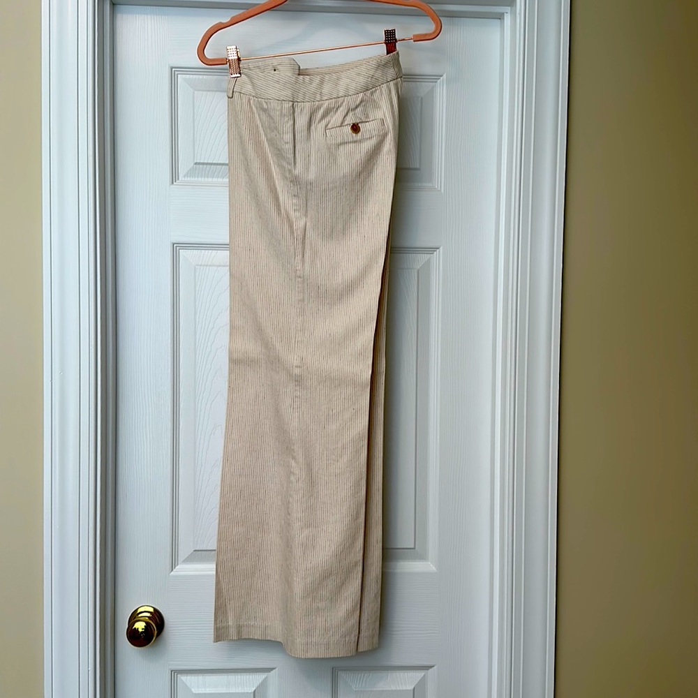 Perfect condition slacks cream with barely there brown pinstripe. Sz Jr 5/6 - Picture 1 of 9